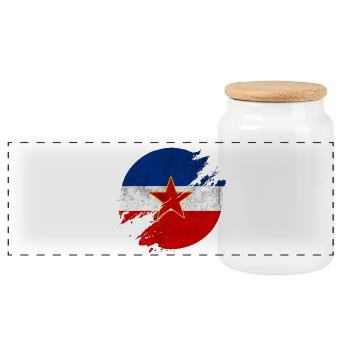 Cercle de drapeaux vintage Yougoslavie - Boîte à biscuits avec couvercle en bois - blanc - Devant