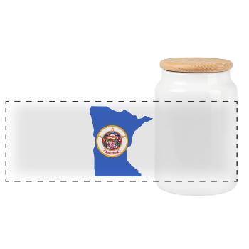 Minnesota État des États-Unis Minnesota Flag Carte - Boîte à biscuits avec couvercle en bois - blanc - Devant