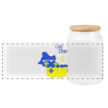 Loir et cher - Boîte à biscuits avec couvercle en bois - blanc - Devant