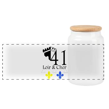 Loir & Cher - Boîte à biscuits avec couvercle en bois - blanc - Devant