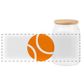 Basket-ball orange abstrait - Boîte à biscuits avec couvercle en bois - blanc - Devant