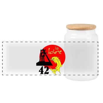 La Loire - Boîte à biscuits avec couvercle en bois - blanc - Devant