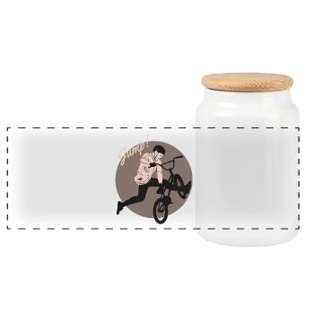 Drôle de vélo Vélo Citation Typographie - Boîte à biscuits avec couvercle en bois - blanc - Devant