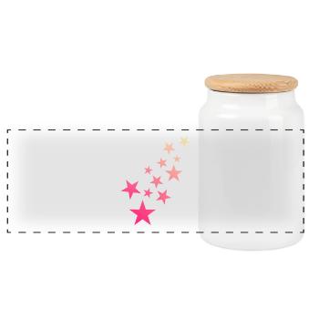 Star Star Pattern Ciel étoilé - Boîte à biscuits avec couvercle en bois - blanc - Devant