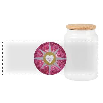 Heavenly SoulCrystal Sonja Ariel von Staden - Panoramic Cookie Jar with Wooden Lid - white - Front