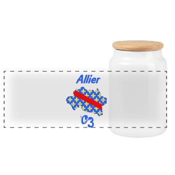Allier - Boîte à biscuits avec couvercle en bois - blanc - Devant