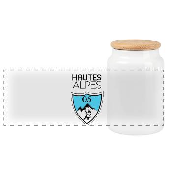 High Alps - Panoramic Cookie Jar with Wooden Lid - white - Front