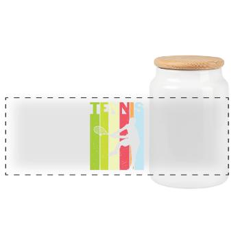 Tennis Design for Tennis Players - Panoramic Cookie Jar with Wooden Lid - white - Front