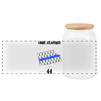 Atlantic Loire - Panoramic Cookie Jar with Wooden Lid - white - Front
