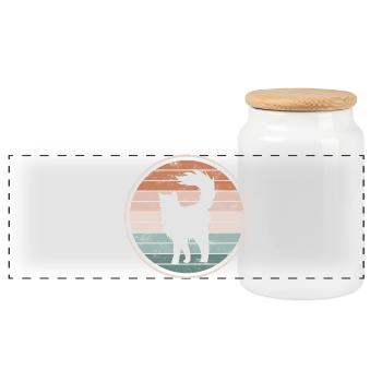 Chats Chats - Boîte à biscuits avec couvercle en bois - blanc - Devant