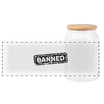Forbidden, banned, rejected, ostracized - Panoramic Cookie Jar with Wooden Lid - white - Front