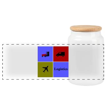 Logistics and Transport Team - Panoramic Cookie Jar with Wooden Lid - white - Front