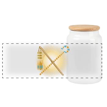 crochet radieux et battement de fléau pharaons sceptre - Boîte à biscuits avec couvercle en bois - blanc - Devant