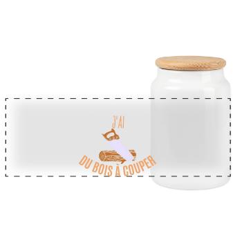 J’peux pas j’ai du bois à couper - Boîte à biscuits avec couvercle en bois - blanc - Devant