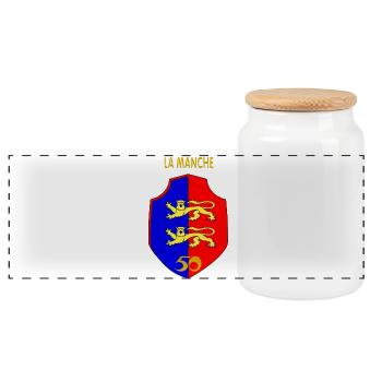 La Manche - Boîte à biscuits avec couvercle en bois - blanc - Devant