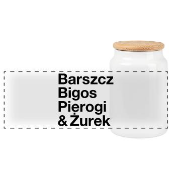 POLSKA KUCHNIA - Panoramic Cookie Jar with Wooden Lid - white - Front