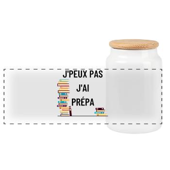 je peux pas j ai prépa - Boîte à biscuits avec couvercle en bois - blanc - Devant