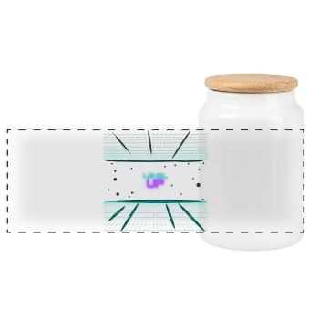 Retro arcade fun game t-shirt trend 2025 - Panoramic Cookie Jar with Wooden Lid - white - Front