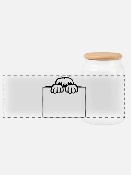 Schild Maulwurf Design - Panorama Keksdose mit Holzdeckel - Weiß