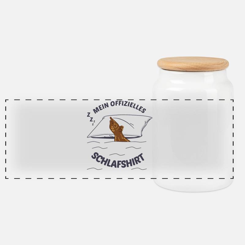 Tapir Schlafshirt Lieblingstier Geschenkidee - Panorama Keksdose mit Holzdeckel - Weiß