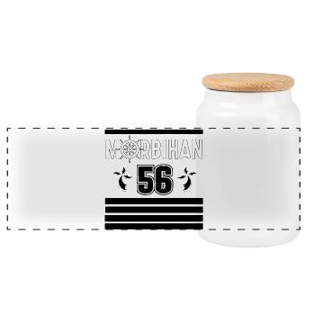 Morbihan - Panoramic Cookie Jar with Wooden Lid - white - Front