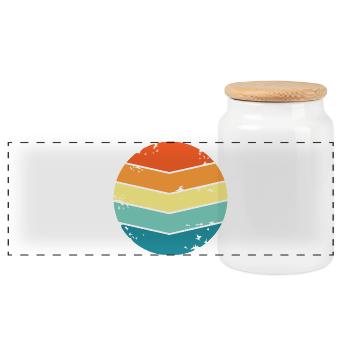 Retro Symbol Circle Circle Symbols Vintage Icon - Panoramic Cookie Jar with Wooden Lid - white - Front
