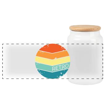 retro symbol circle circles logo symbols classic - Panoramic Cookie Jar with Wooden Lid - white - Front