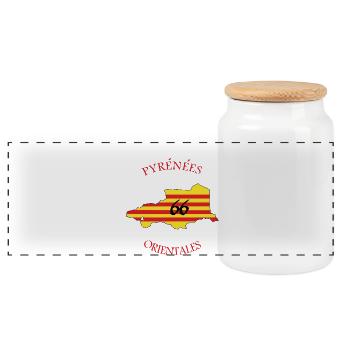 Pyrénées orientales - Boîte à biscuits avec couvercle en bois - blanc - Devant