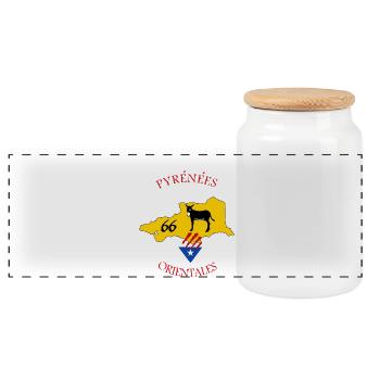 Pyrénées orientales - Boîte à biscuits avec couvercle en bois - blanc - Devant
