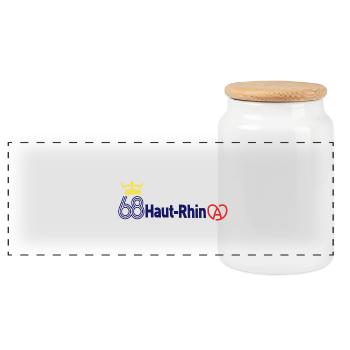 Haut-Rhin - Boîte à biscuits avec couvercle en bois - blanc - Devant