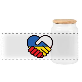 Pologne Ukraine Heart pokój pański, pokój Ukrainy - Boîte à biscuits avec couvercle en bois - blanc - Devant