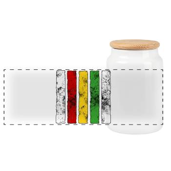 Reggae Sign - Panoramic Cookie Jar with Wooden Lid - white - Front