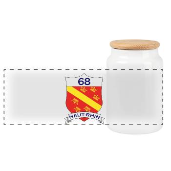 Haut-Rhin - Boîte à biscuits avec couvercle en bois - blanc - Devant