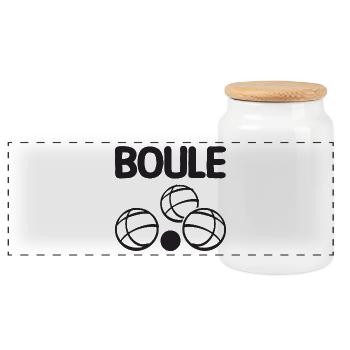 Boules de boules pour joueurs de pétanque - Boîte à biscuits avec couvercle en bois - blanc - Devant