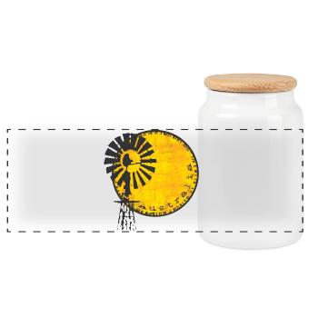 Australia Wind Turbine - Panoramic Cookie Jar with Wooden Lid - white - Front