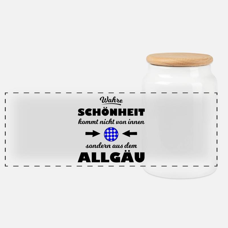 Der Schöne aus dem Allgäu - Panorama Keksdose mit Holzdeckel - Weiß