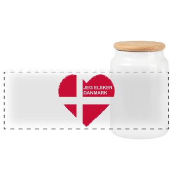 J’adore le T-shirt Danemark - Boîte à biscuits avec couvercle en bois - blanc - Devant