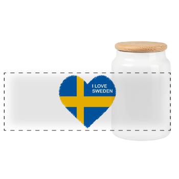 J’adore le T-shirt Suède - Boîte à biscuits avec couvercle en bois - blanc - Devant