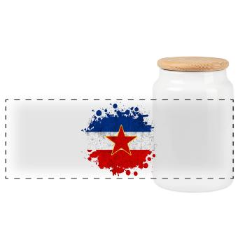 Blob de drapeaux vintage Yougoslavie - Boîte à biscuits avec couvercle en bois - blanc - Devant