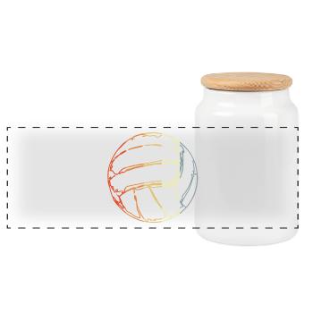 Croquis de volleyball vintage - Boîte à biscuits avec couvercle en bois - blanc - Devant