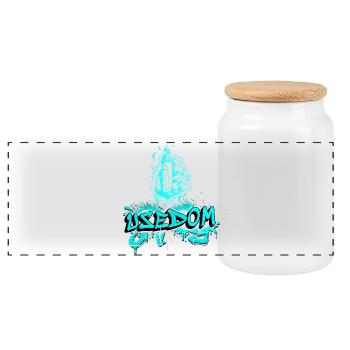 Idée cadeau design phare Usedom - Boîte à biscuits avec couvercle en bois - blanc - Devant