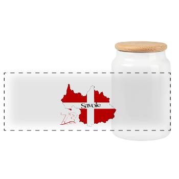 Savoie - Panoramic Cookie Jar with Wooden Lid - white - Front