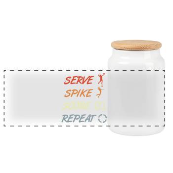 Citation amusante de volleyball - Boîte à biscuits avec couvercle en bois - blanc - Devant