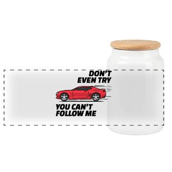 Déclaration de voiture de course Pilotes de conduite - Boîte à biscuits avec couvercle en bois - blanc - Devant