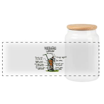 Bahama Mama Cocktail - Panoramic Cookie Jar with Wooden Lid - white - Front