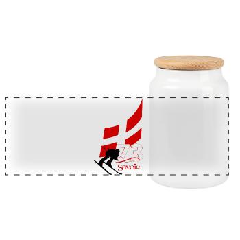 Savoie - Boîte à biscuits avec couvercle en bois - blanc - Devant
