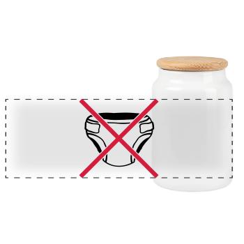 Bouclier pas de couche - Boîte à biscuits avec couvercle en bois - blanc - Devant