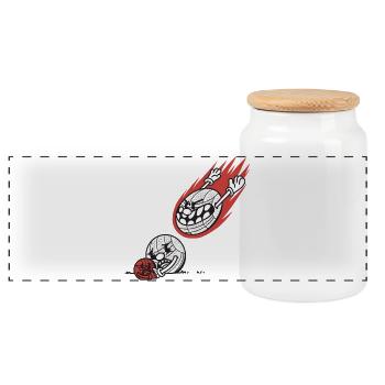 Boules volantes pour les joueurs de boules Bouler - Boîte à biscuits avec couvercle en bois - blanc - Devant