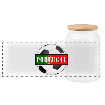 Portugal Gift - Panoramic Cookie Jar with Wooden Lid - white - Front