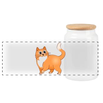 The cheerful orange hangover. - Panoramic Cookie Jar with Wooden Lid - white - Front